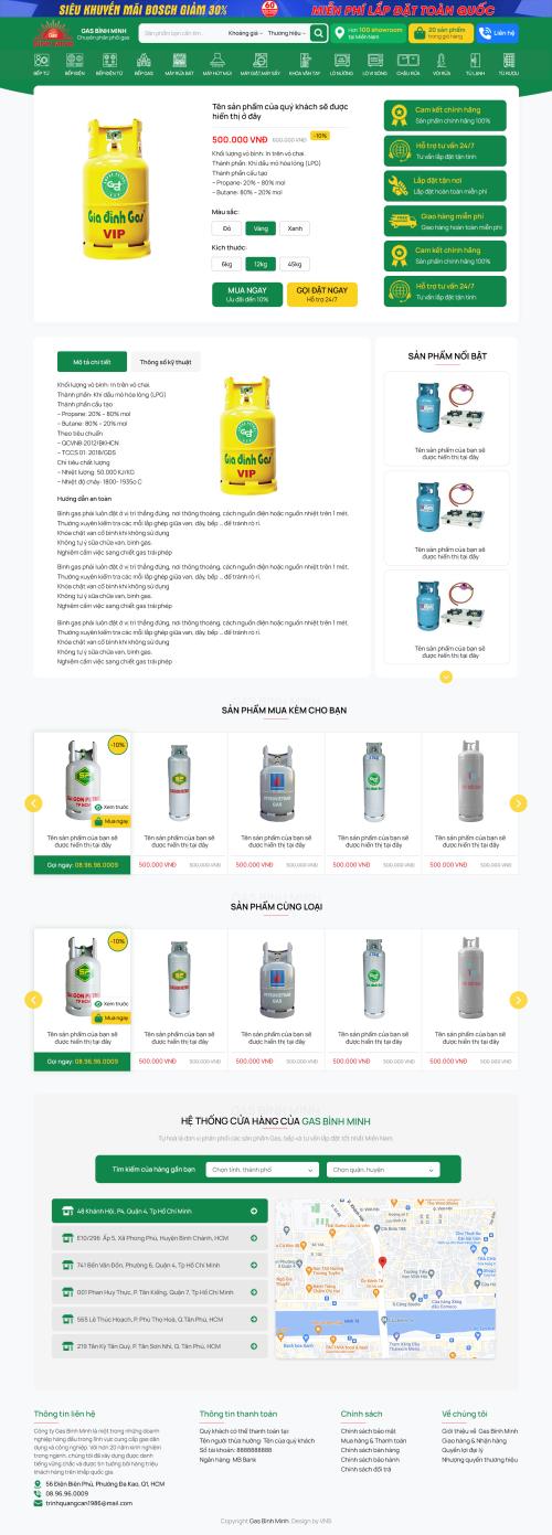 Trang chi tiết sản phẩm Gas Bình Minh