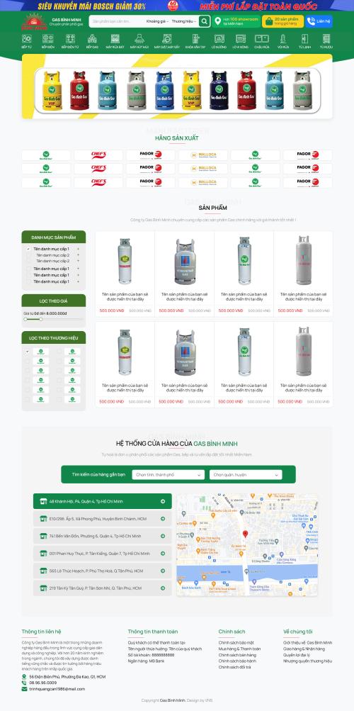 Trang sản phẩm Gas Bình Minh