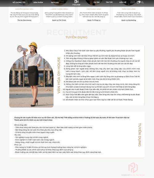 Design mục Tuyển dụng - Video | OH House